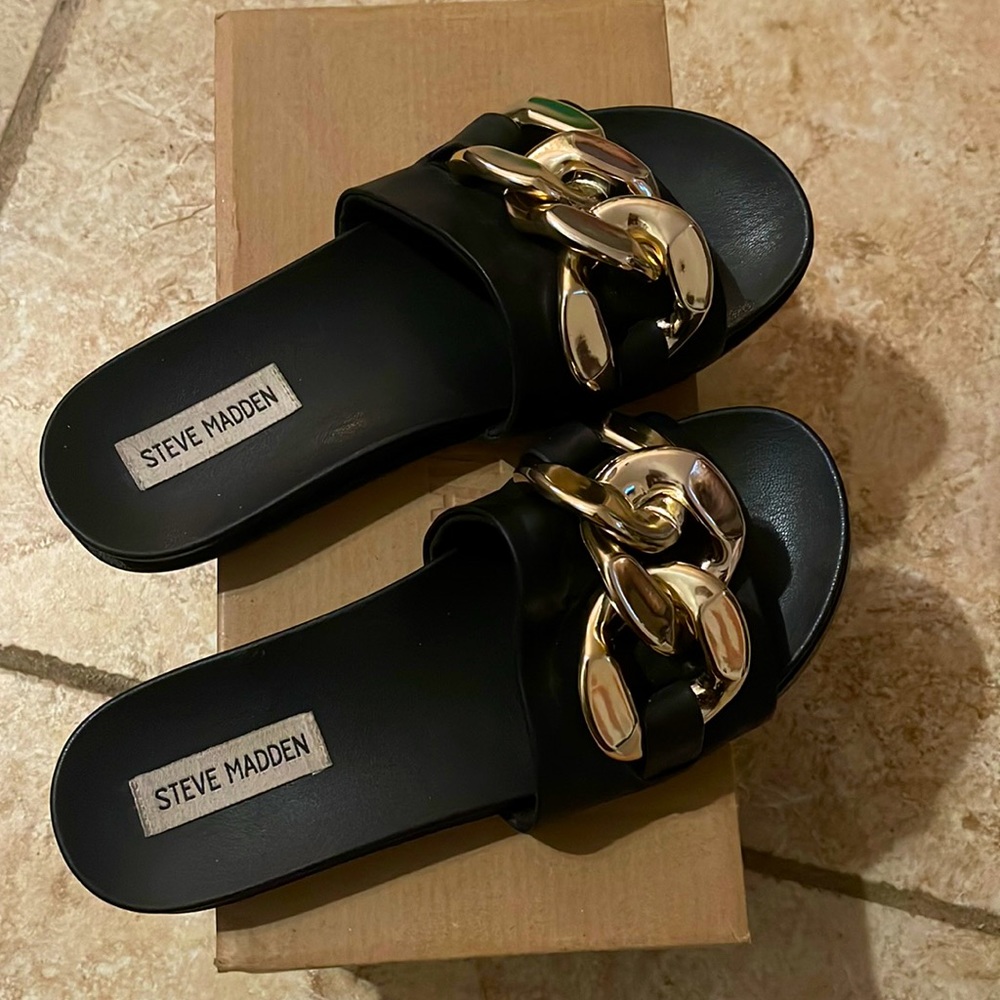 Steve Madden Delay black sandals, W 7.5